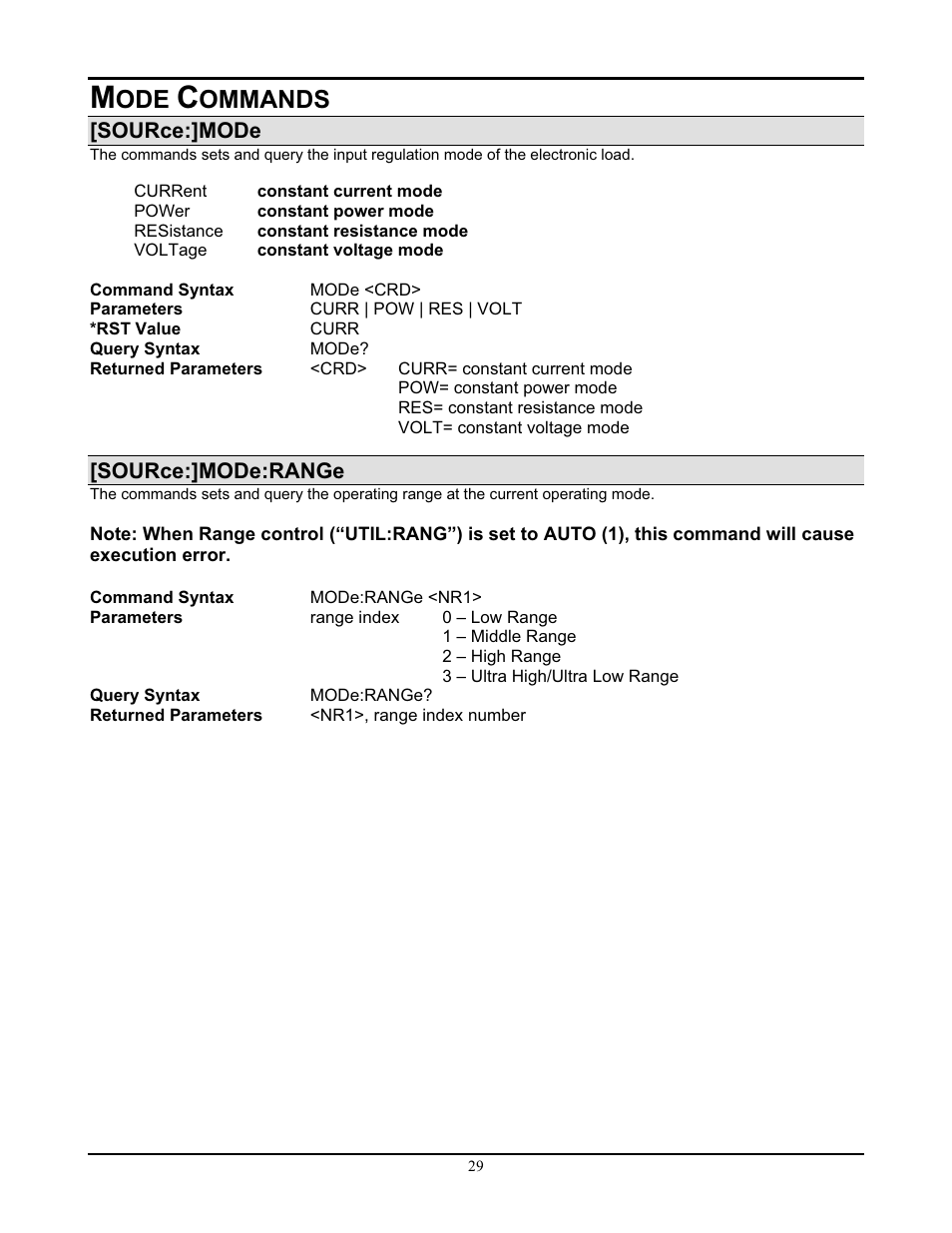 Ommands | AMETEK PLA-PLW Programming Manual User Manual | Page 31 / 74