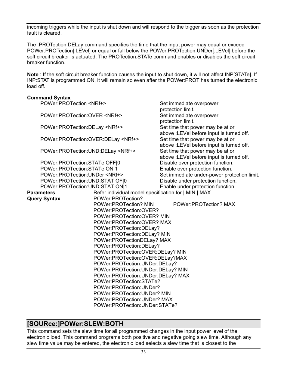 Source:]power:slew:both | AMETEK PLA-PLW Programming Manual User Manual | Page 35 / 74