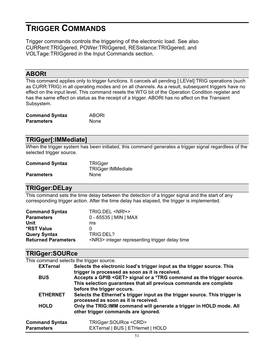 Rigger, Ommands | AMETEK PLA-PLW Programming Manual User Manual | Page 55 / 74