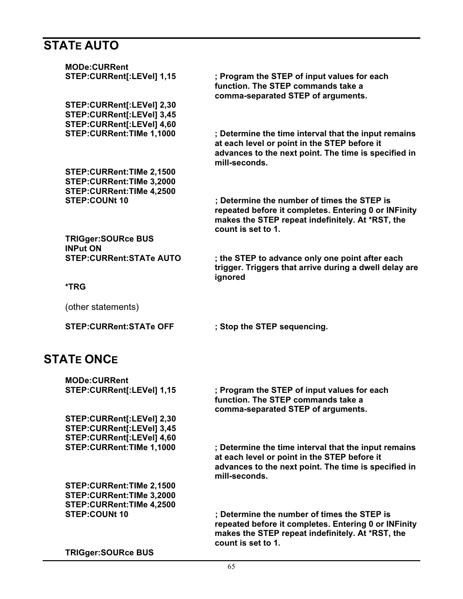 Stat, Auto | AMETEK PLA-PLW Programming Manual User Manual | Page 69 / 74