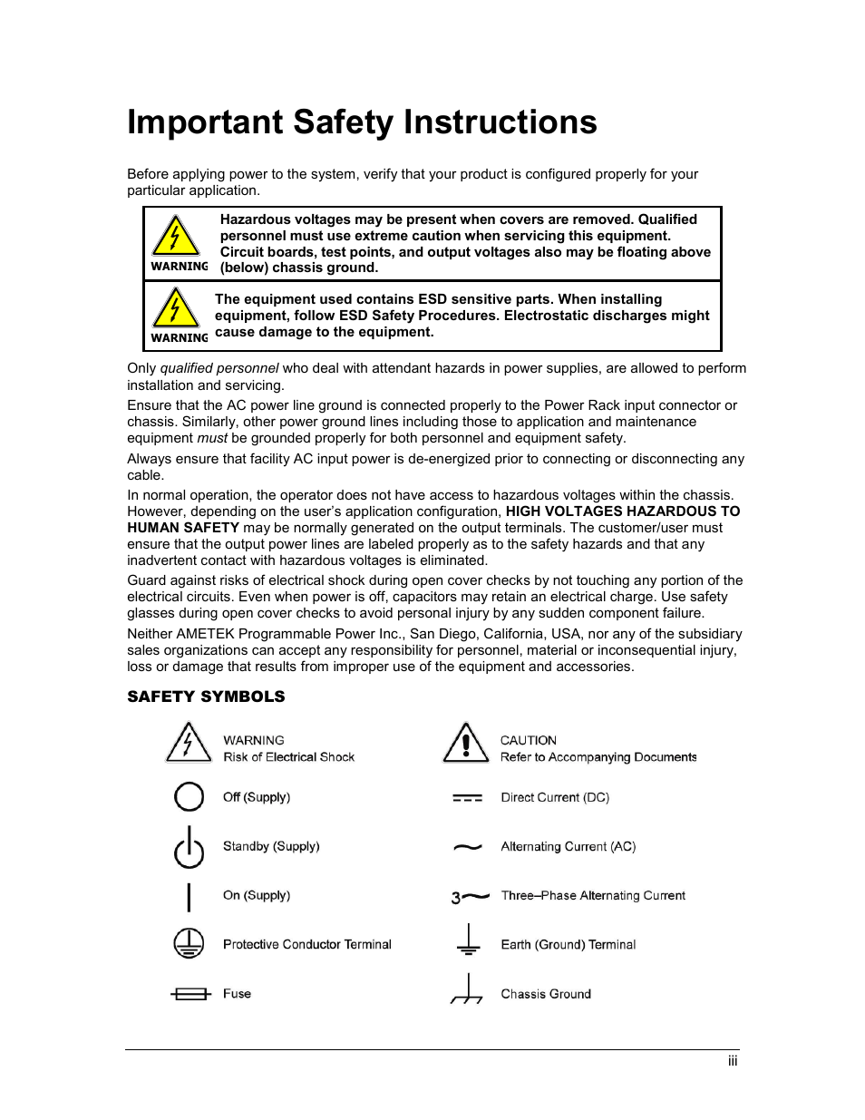 Important safety instructions | AMETEK ReFlex User Manual | Page 7 / 359