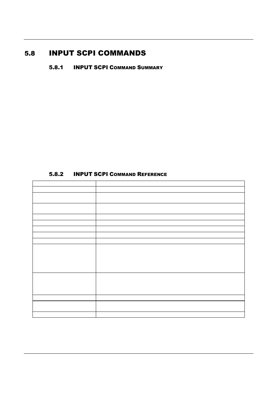 Input scpi commands | AMETEK ReFlex Programming Manual User Manual | Page 122 / 134