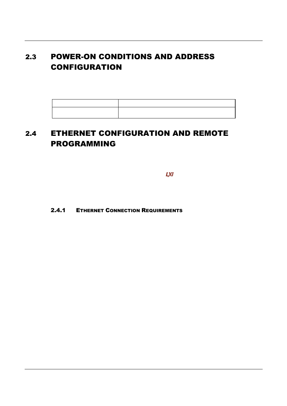 Power-on conditions and address configuration, Ethernet configuration and remote programming | AMETEK ReFlex Programming Manual User Manual | Page 24 / 134