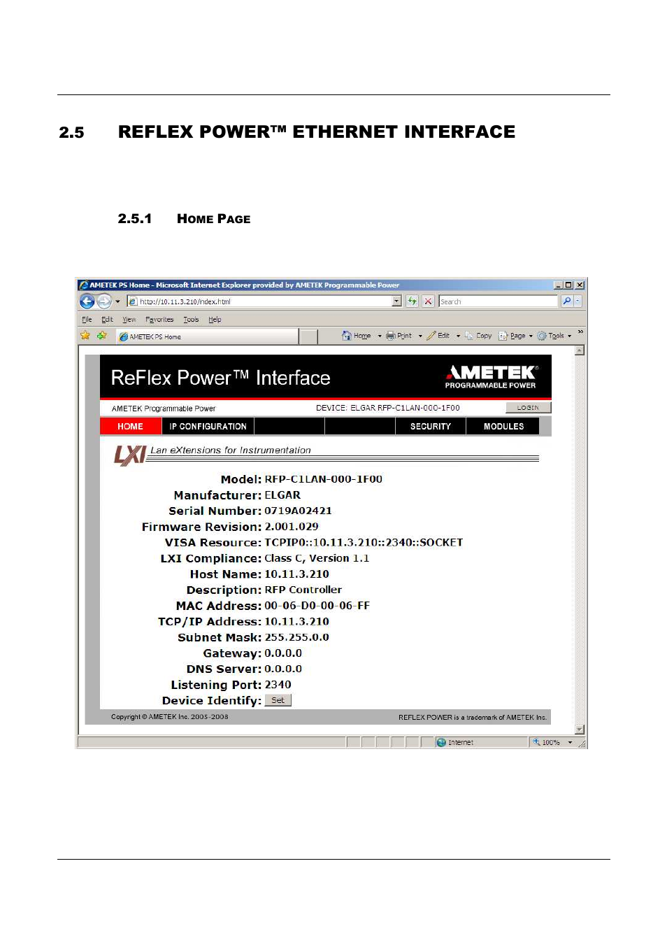 Reflex power™ ethernet interface | AMETEK ReFlex Programming Manual User Manual | Page 28 / 134