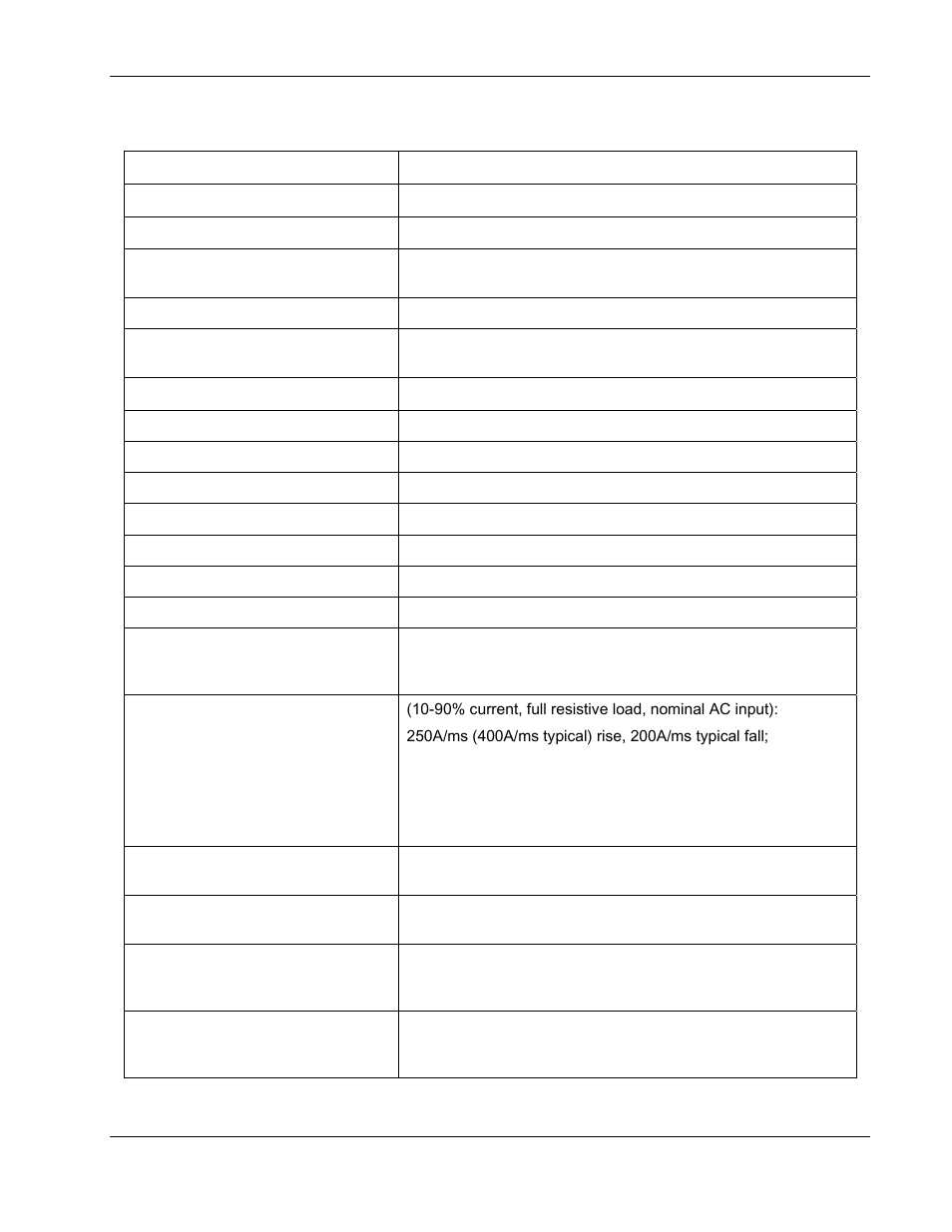 Electrical characteristics, Electrical characteristics -3 | AMETEK SFA Series User Manual | Page 21 / 64