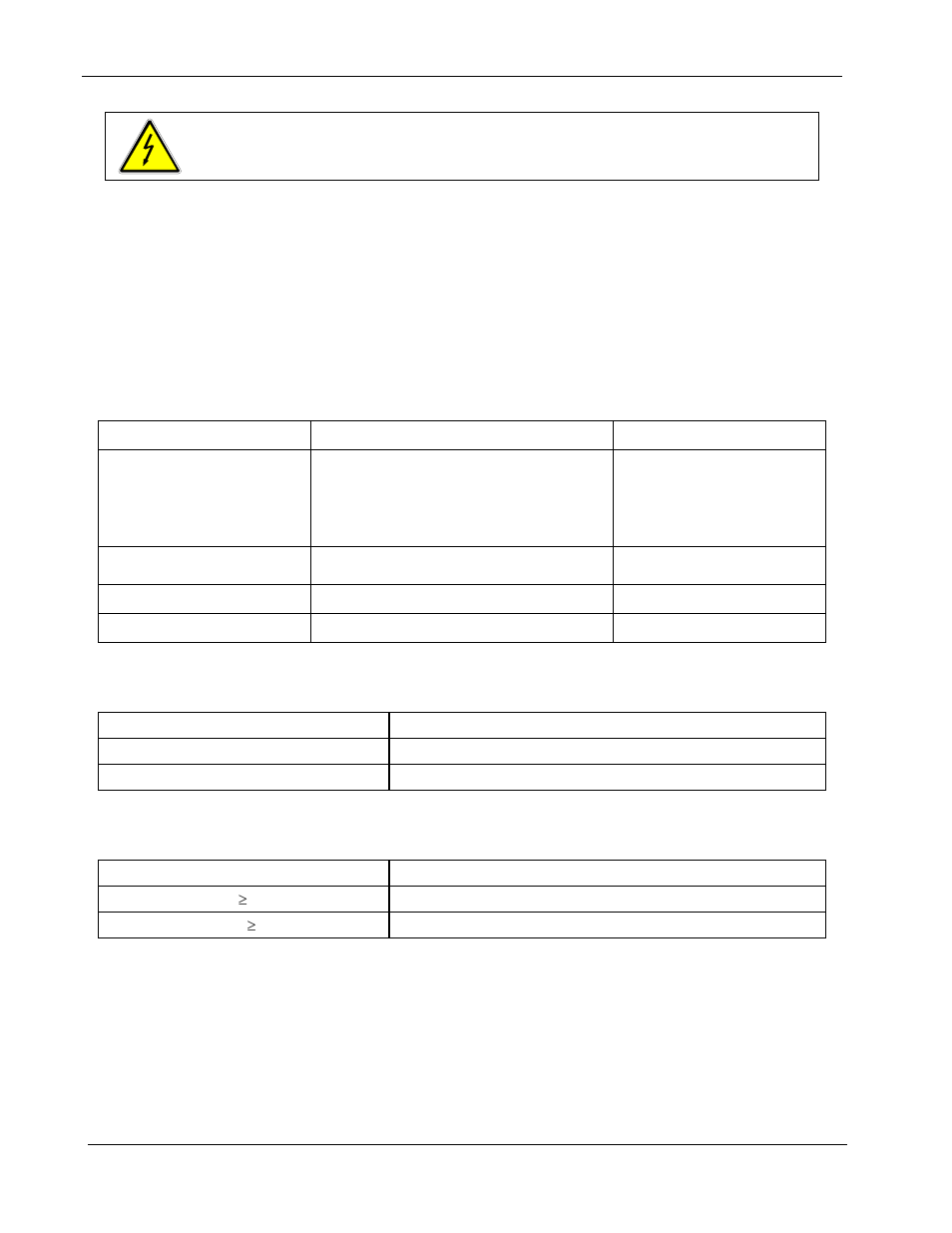 Table 2–2. input connections -4, Table 2–3. output connections -4 | AMETEK SFA Series User Manual | Page 28 / 64