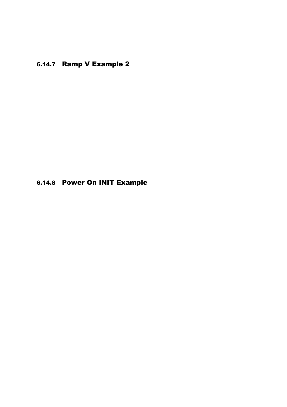 Ramp v example 2, Power on init example | AMETEK SFA Series Ethernet Programming User Manual | Page 118 / 159