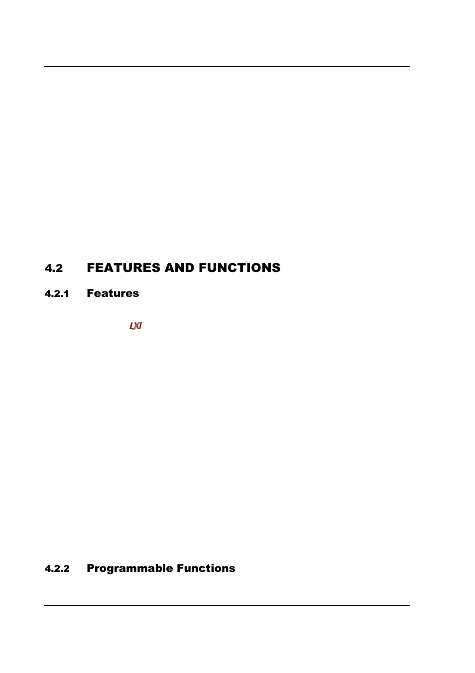 Features and functions, Features, Programmable functions | AMETEK SFA Series Ethernet Programming User Manual | Page 34 / 159