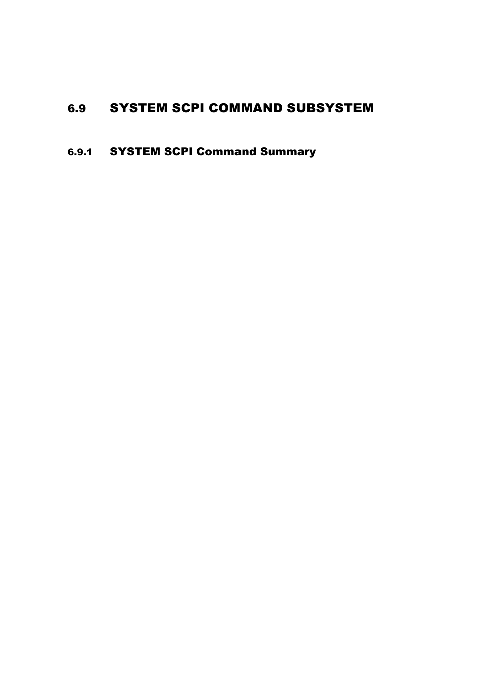 System scpi command subsystem, System scpi command summary | AMETEK SFA Series Ethernet Programming User Manual | Page 93 / 159