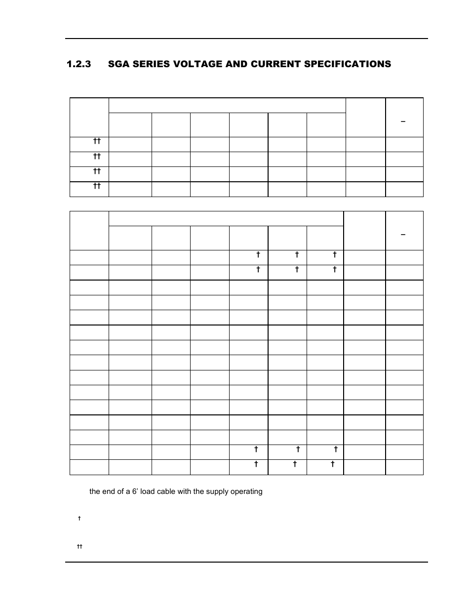Sga series voltage and current specifications -7 | AMETEK SGA Series User Manual | Page 19 / 97