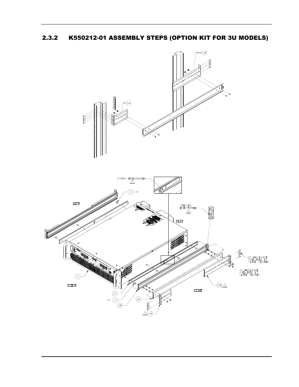 Figure 2-1. rack mount assembly for 3u models -4 | AMETEK SGA Series User Manual | Page 24 / 97