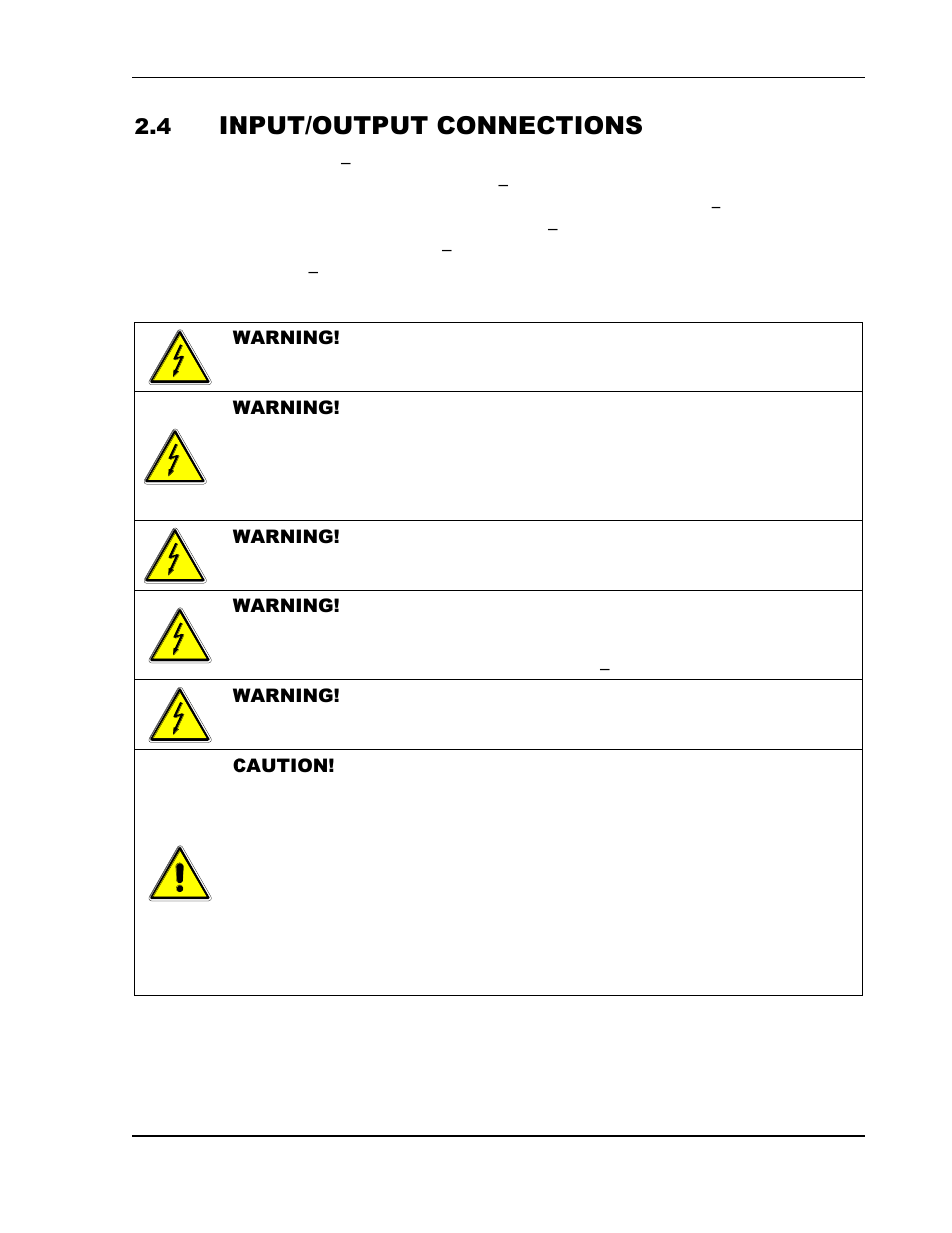 Input/output connections -8, Input/output connections | AMETEK SGA Series User Manual | Page 28 / 97