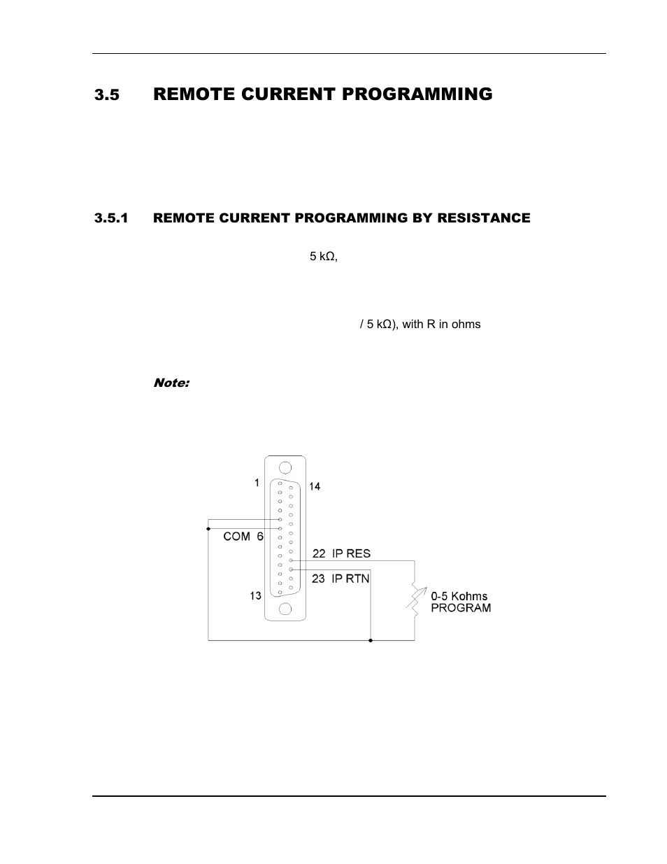Remote current programming -18, Remote current programming by resistance -18, Ns 3.5 | Remote current programming | AMETEK SGA Series User Manual | Page 68 / 97