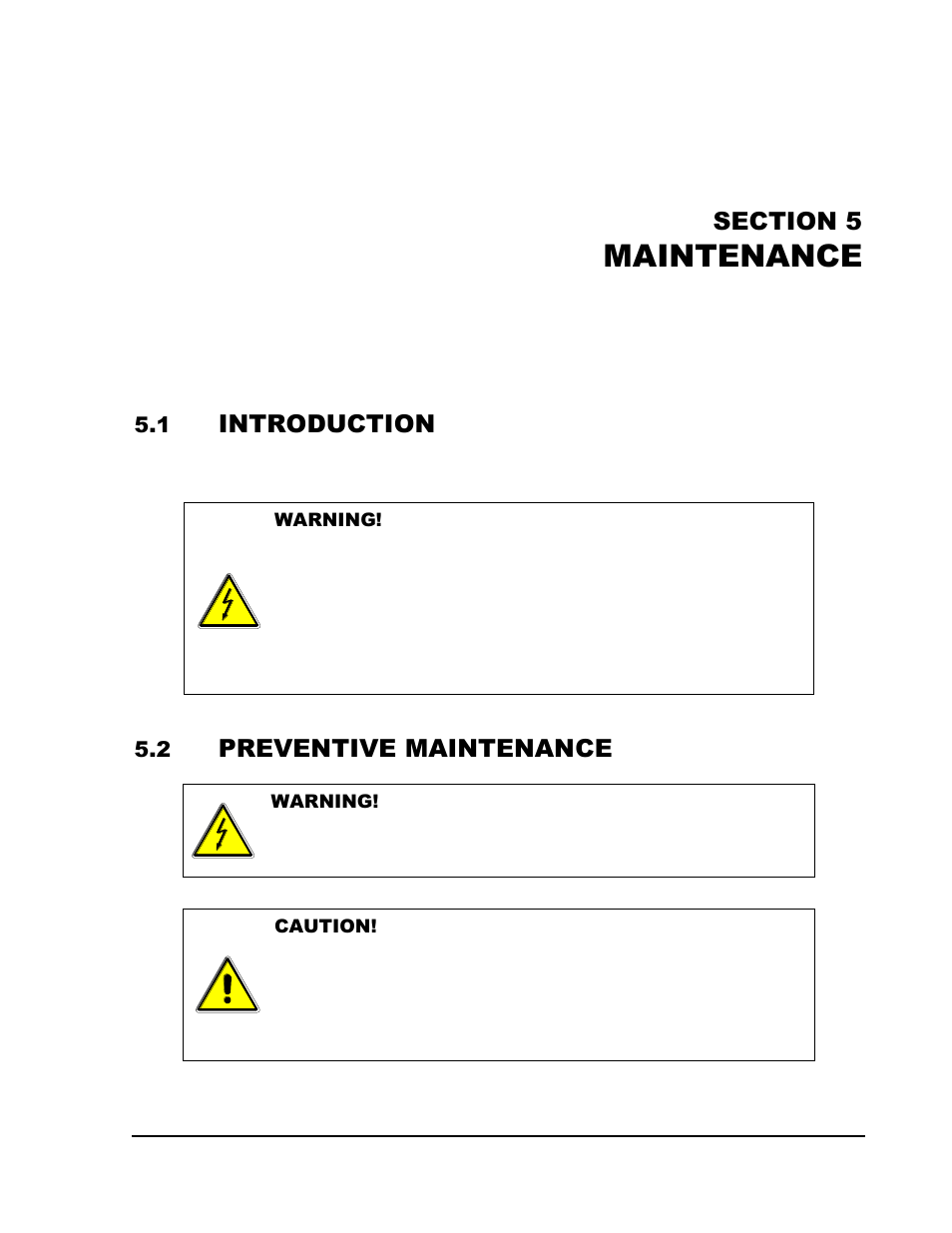 Section 5 maintenance -1, Introduction -1, Preventive maintenance -1 | Maintenance, Introduction, Preventive maintenance | AMETEK SGA Series User Manual | Page 91 / 97