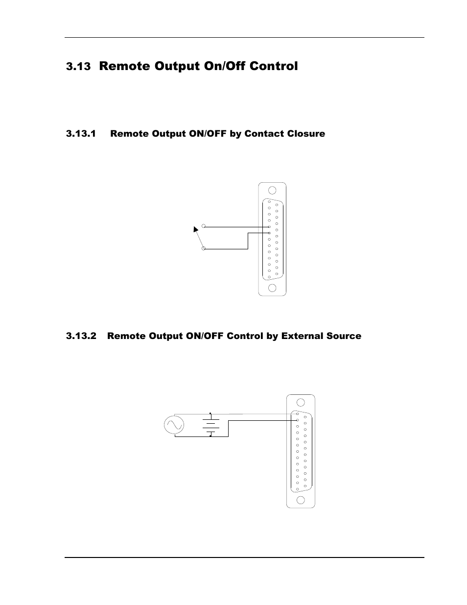 Remote output on/off control -50, Remote output on/off by contact closure -50, Remote output on/off control | AMETEK SGI Series User Manual | Page 102 / 128