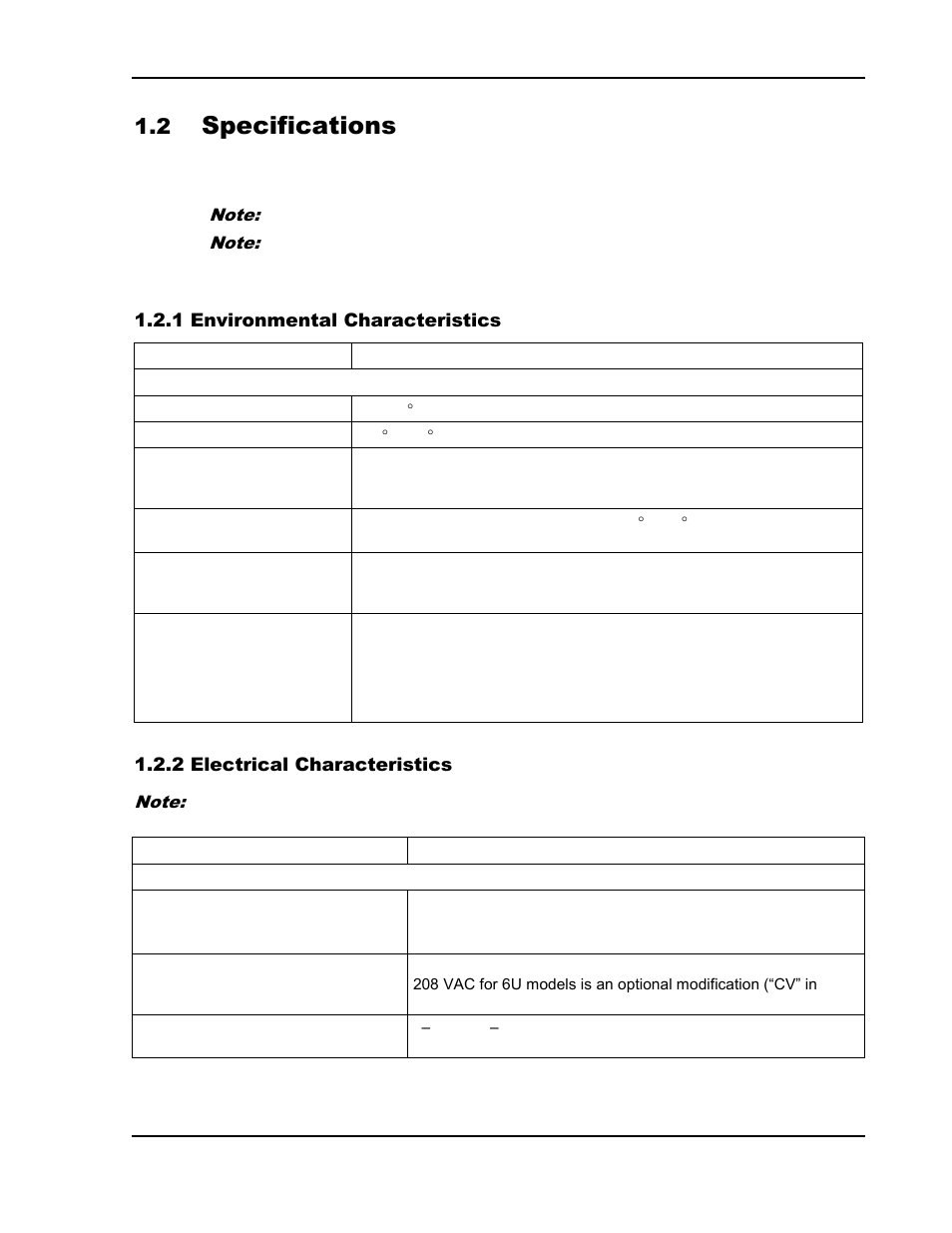 Specifications -3, Environmental characteristics -3, Electrical characteristics -3 | Specifications | AMETEK SGI Series User Manual | Page 17 / 128