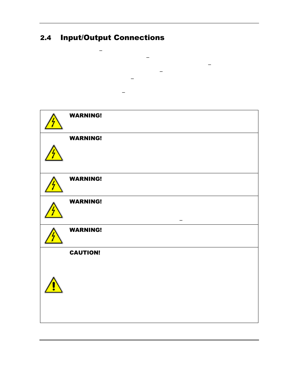 Input/output connections -8, Input/output connections | AMETEK SGI Series User Manual | Page 30 / 128