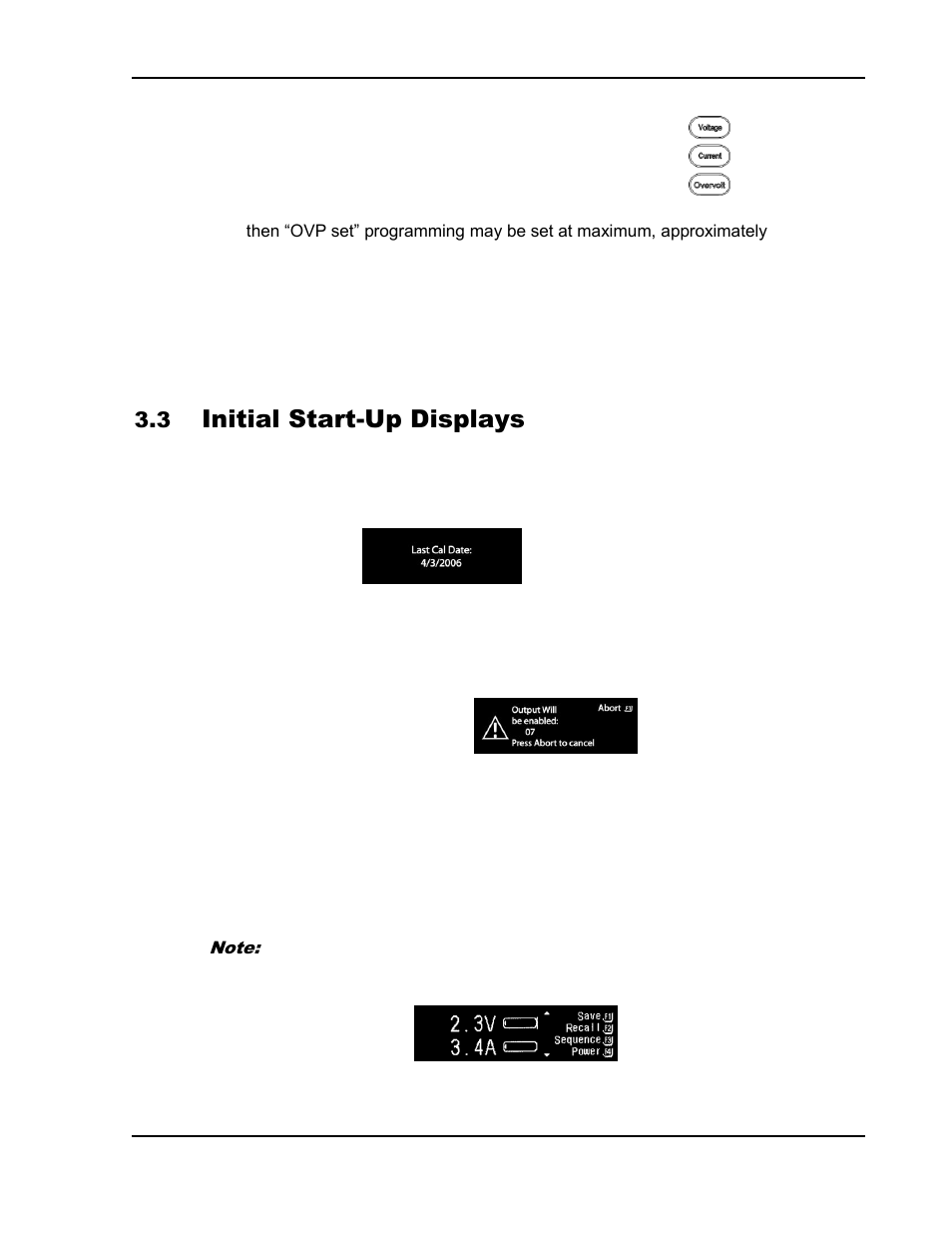 Initial start-up displays -13, Initial start-up displays | AMETEK SGI Series User Manual | Page 65 / 128