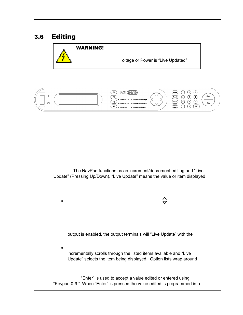 Editing -16, Editing | AMETEK SGI Series User Manual | Page 68 / 128