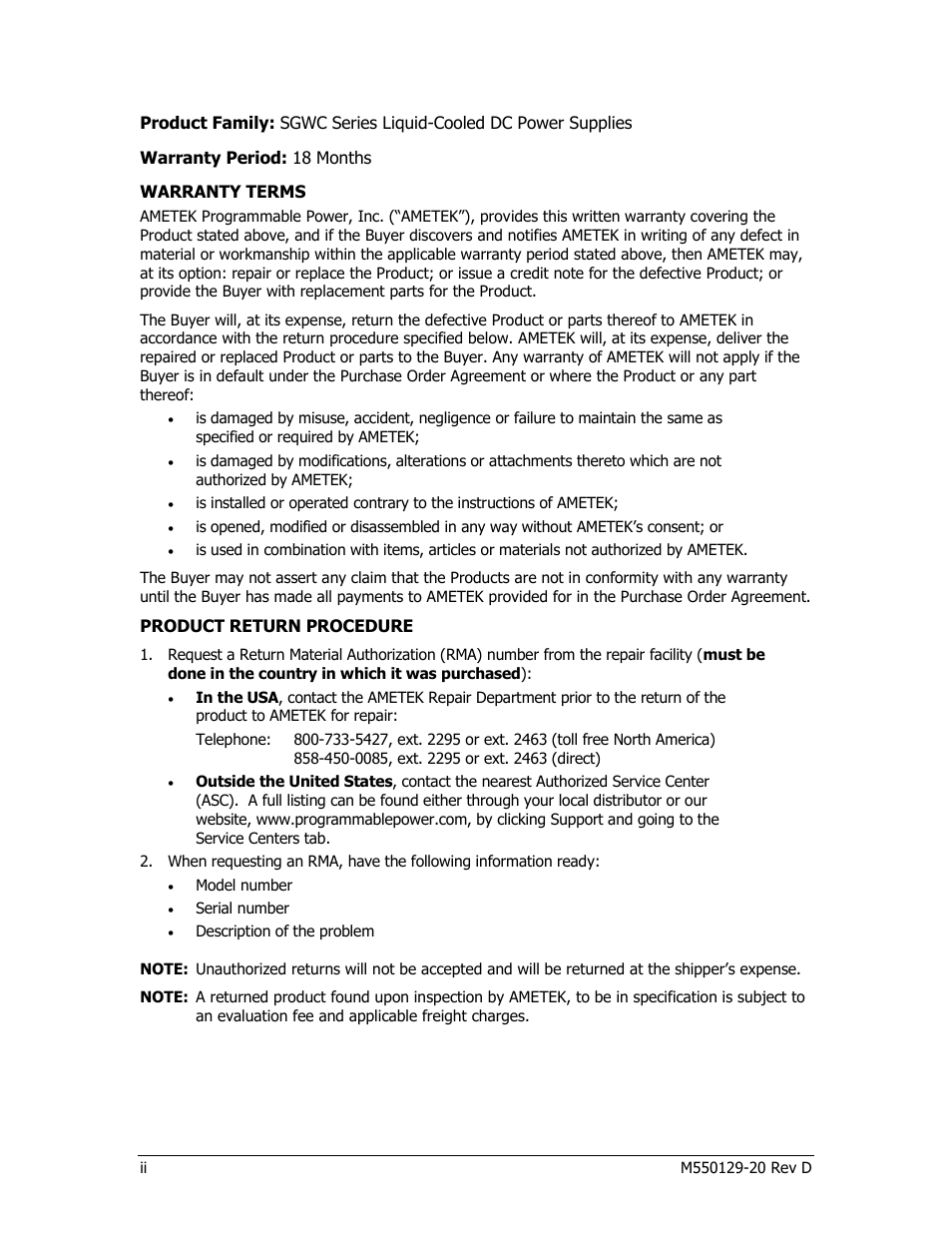 AMETEK SGWC Series User Manual | Page 6 / 21