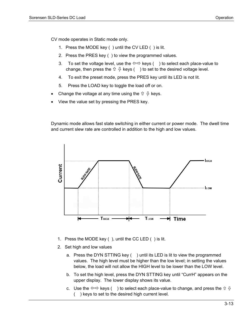 3 cv mode, 4 dynamic mode | AMETEK SLD Series User Manual | Page 41 / 89