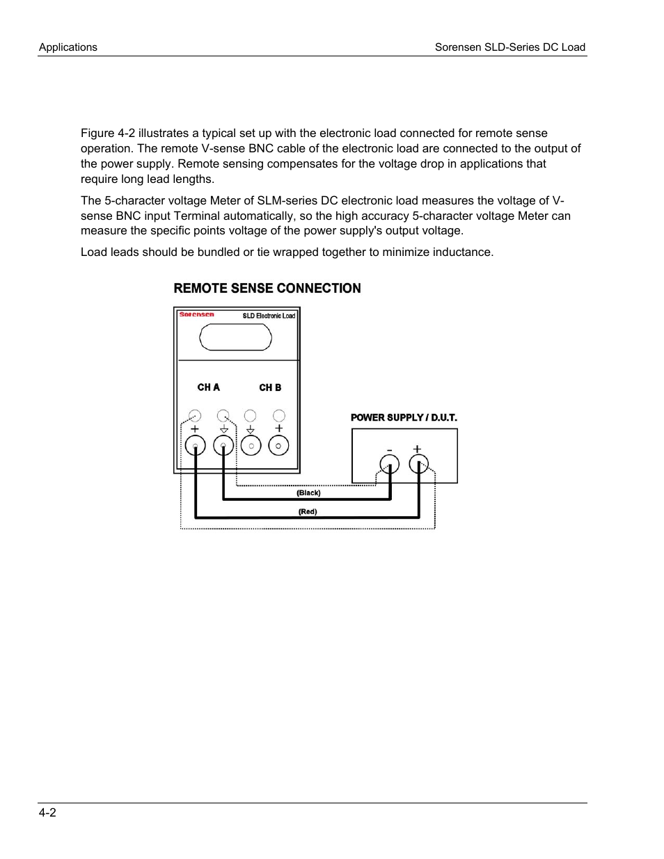 2 remote sense connections, Remote sense connections | AMETEK SLD Series User Manual | Page 48 / 89