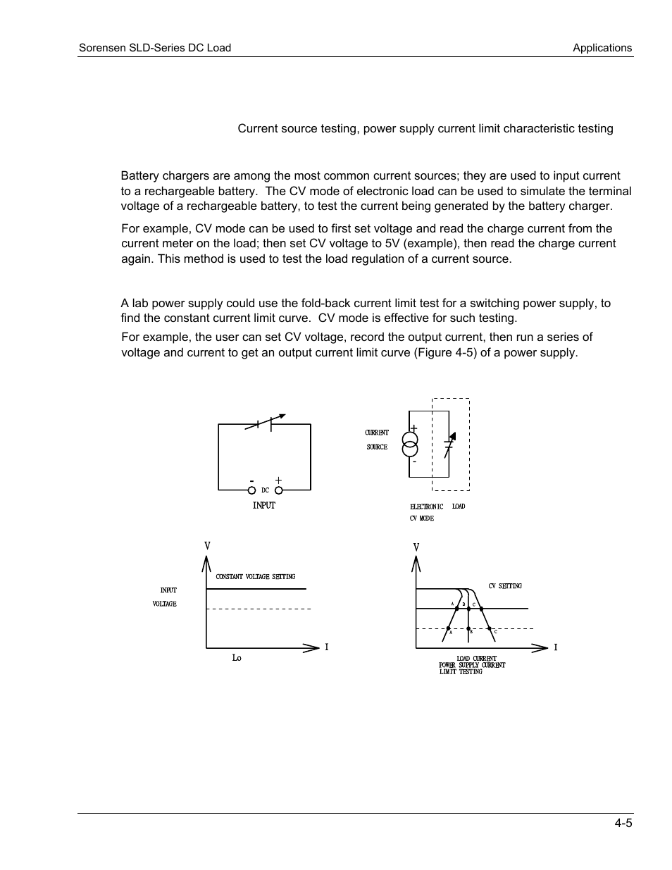 4 constant voltage (cv) mode application, Constant voltage (cv) mode application | AMETEK SLD Series User Manual | Page 51 / 89