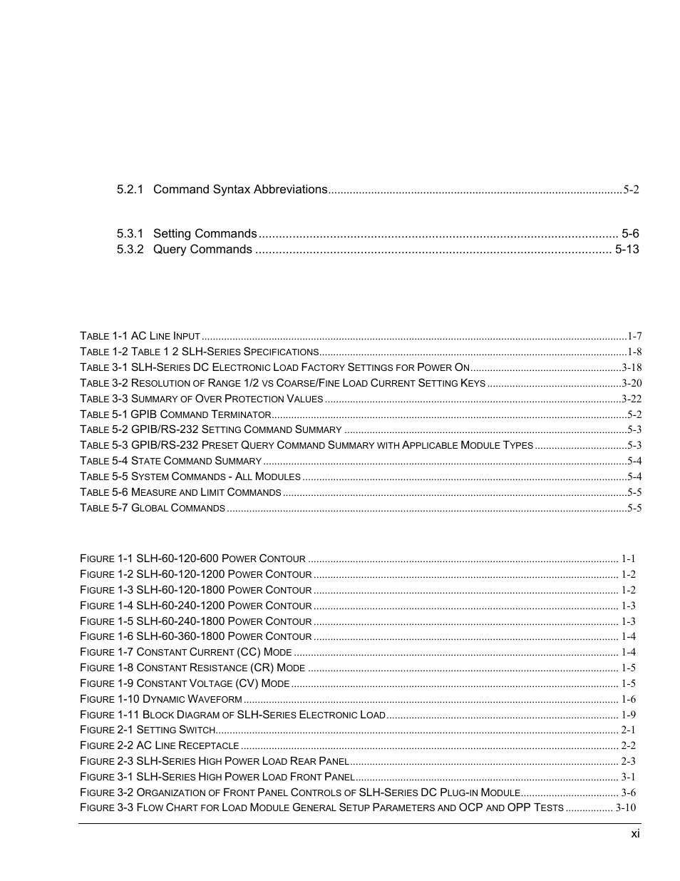 Appendices list of tables, List of figures | AMETEK SLH Series RevC User Manual | Page 13 / 93