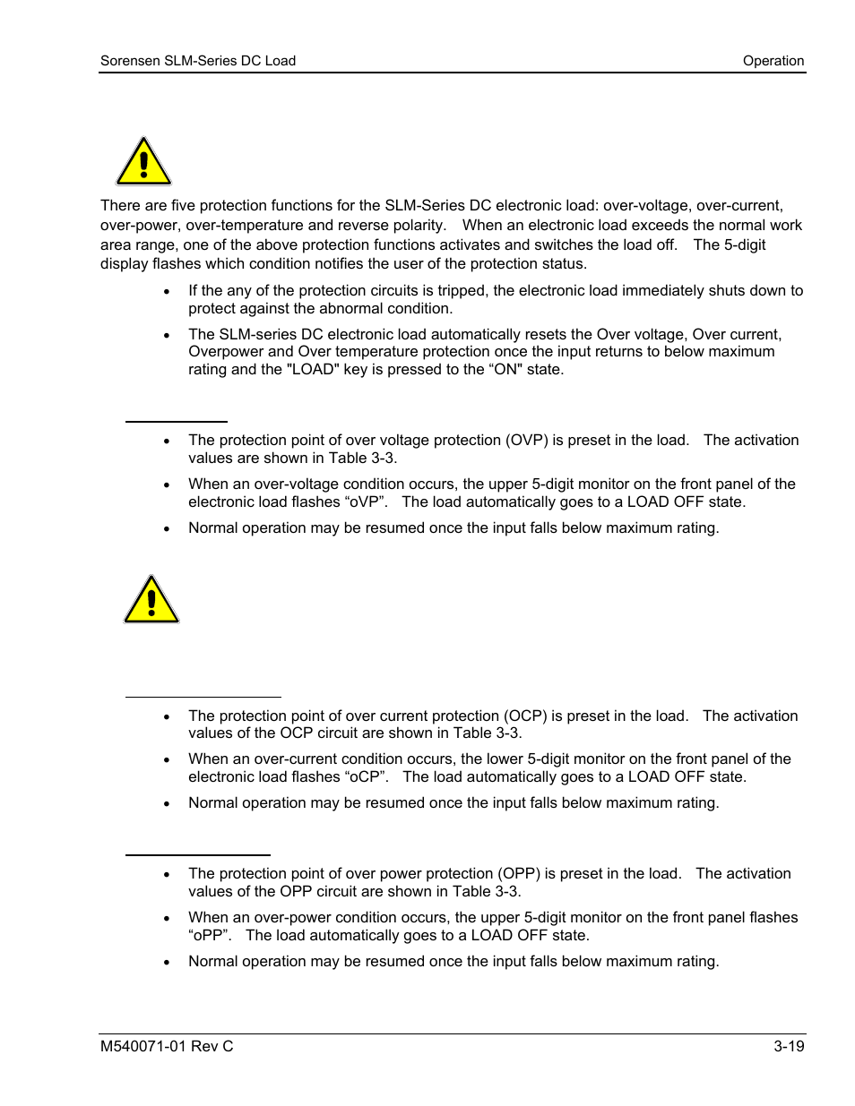 8 protection features | AMETEK SLM Series RevC User Manual | Page 47 / 85