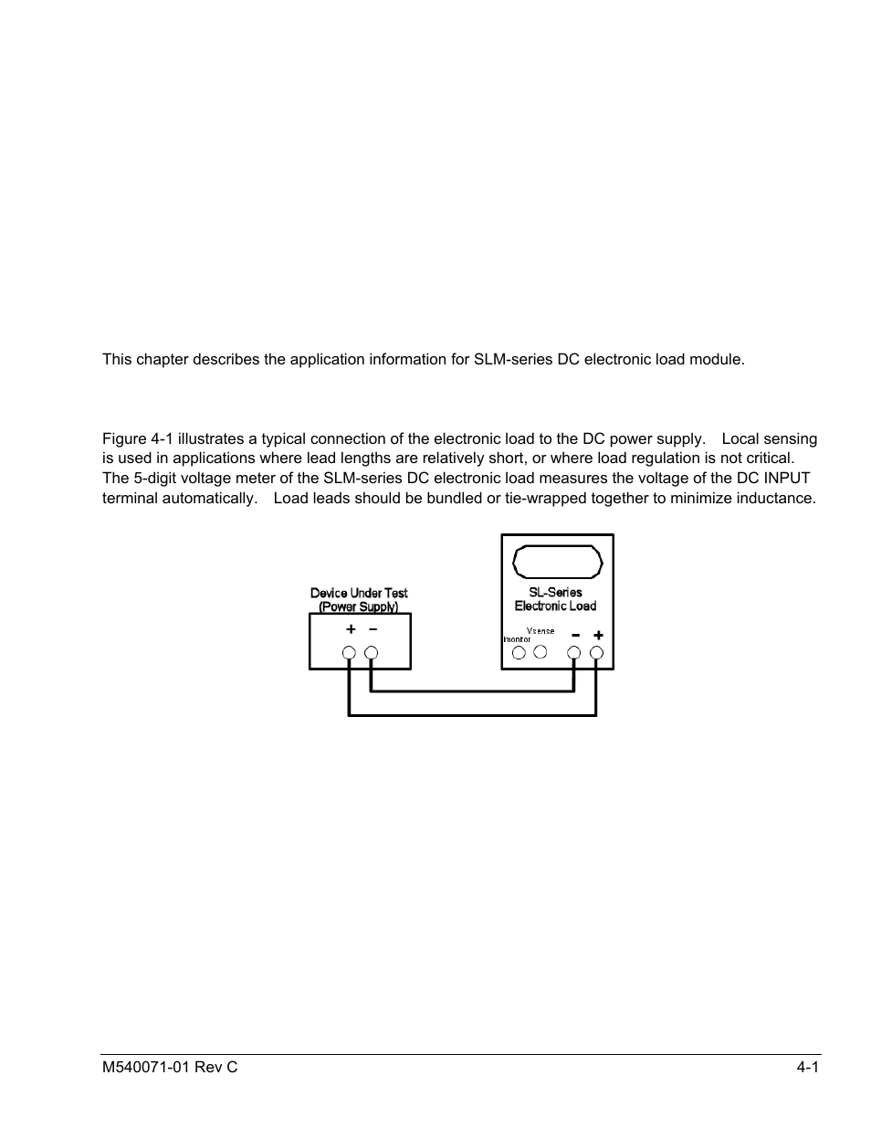 Section 4 applications, 1 local sense connections, Applications | AMETEK SLM Series RevC User Manual | Page 49 / 85