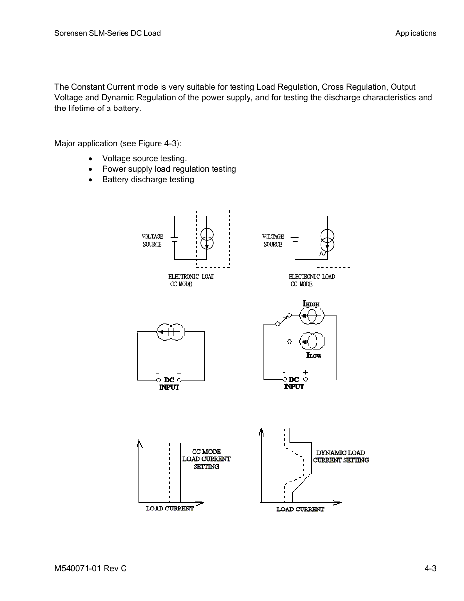 3 constant current (cc) mode application, 1 static mode, Constant current (cc) mode application | AMETEK SLM Series RevC User Manual | Page 51 / 85