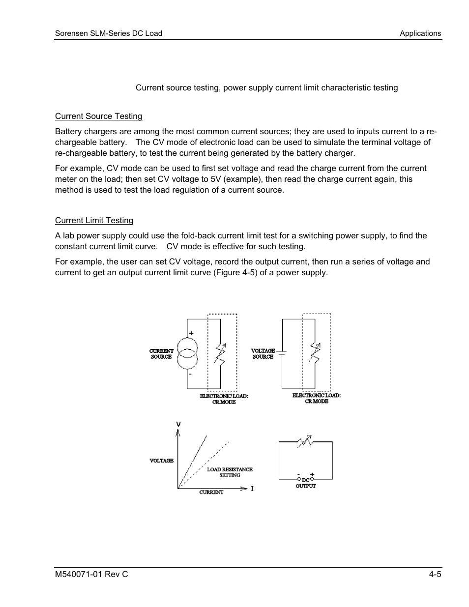 4 constant voltage (cv) mode application, Constant voltage (cv) mode application | AMETEK SLM Series RevC User Manual | Page 53 / 85