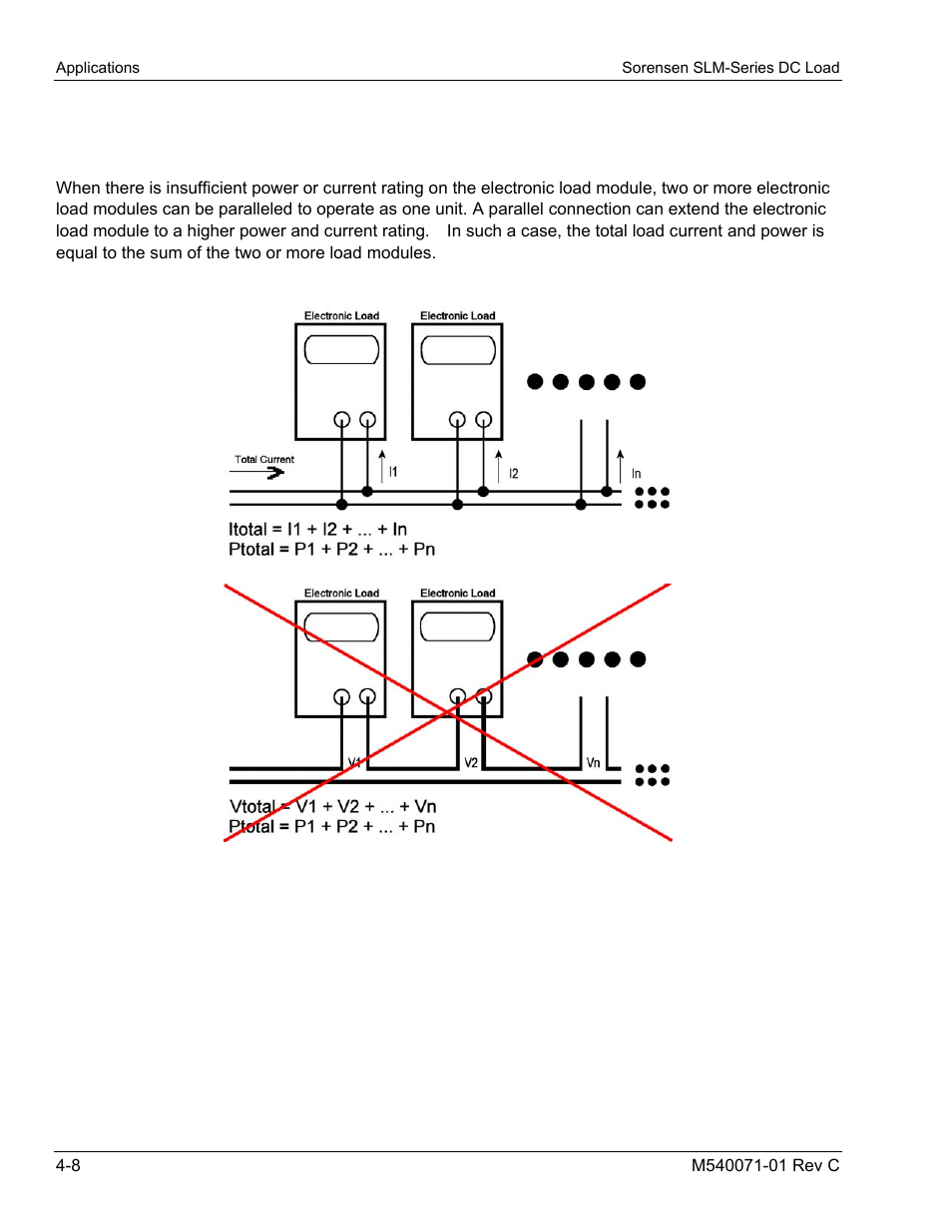 7 parallel operation, Parallel operation | AMETEK SLM Series RevC User Manual | Page 56 / 85