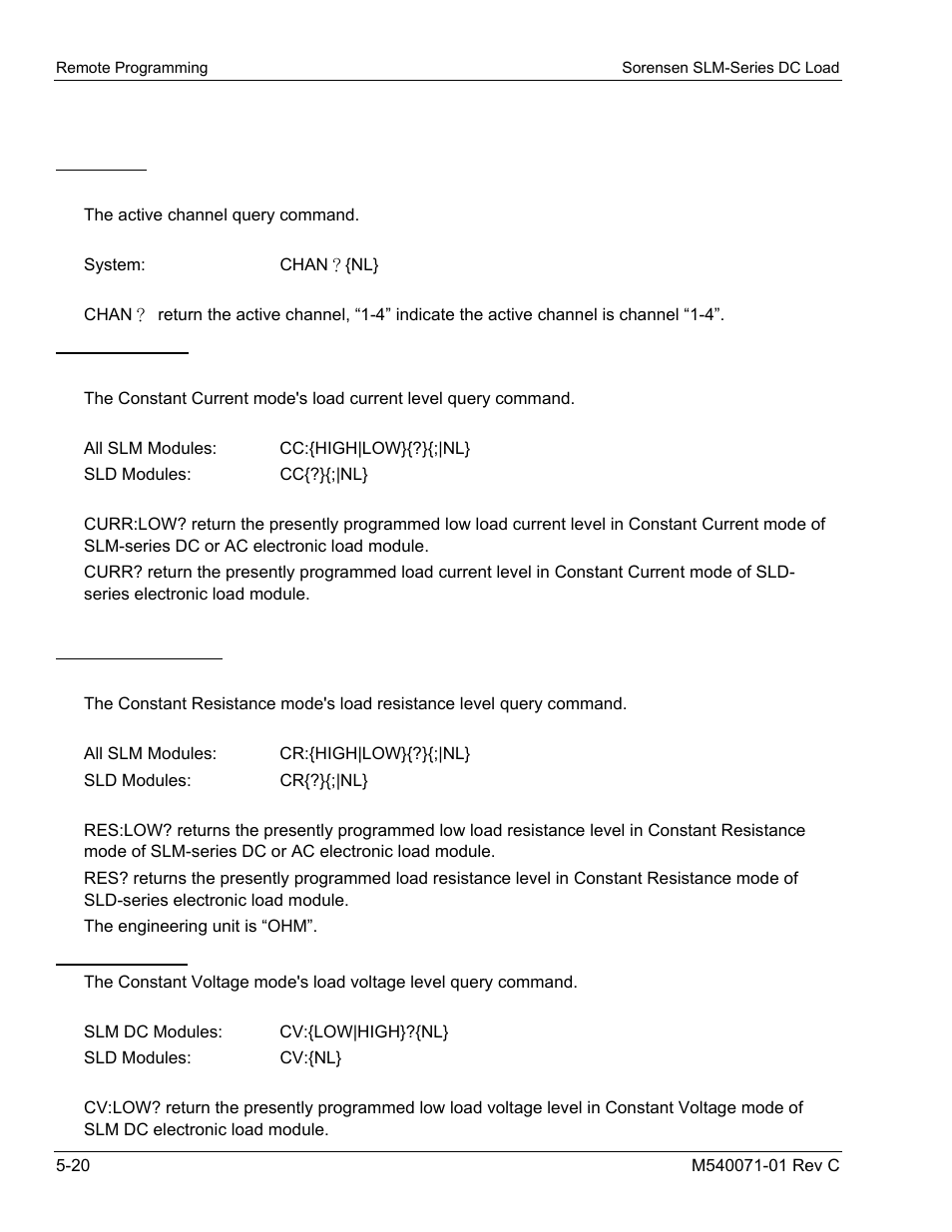 2 query commands | AMETEK SLM Series RevC User Manual | Page 76 / 85