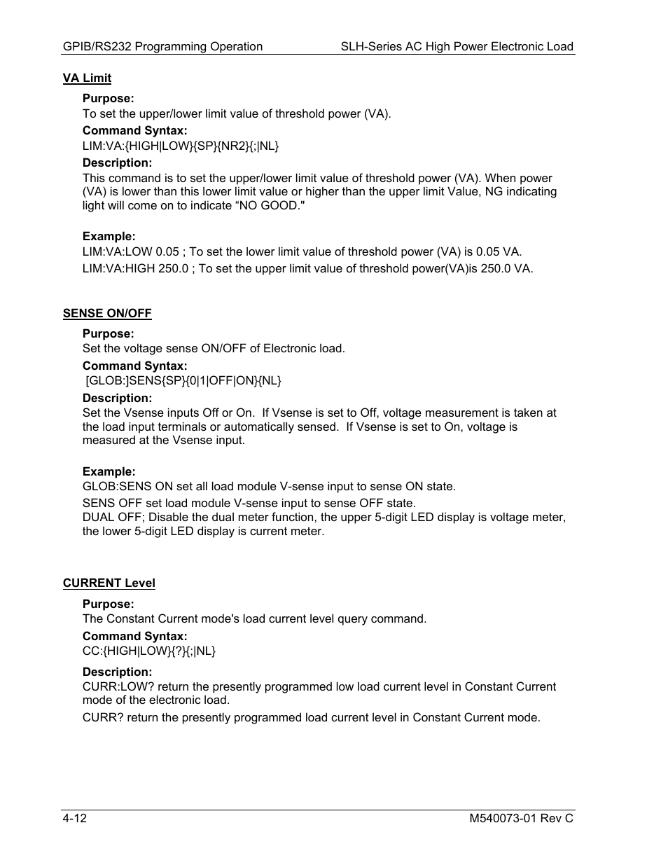 AMETEK SLH Series RevB User Manual | Page 54 / 81