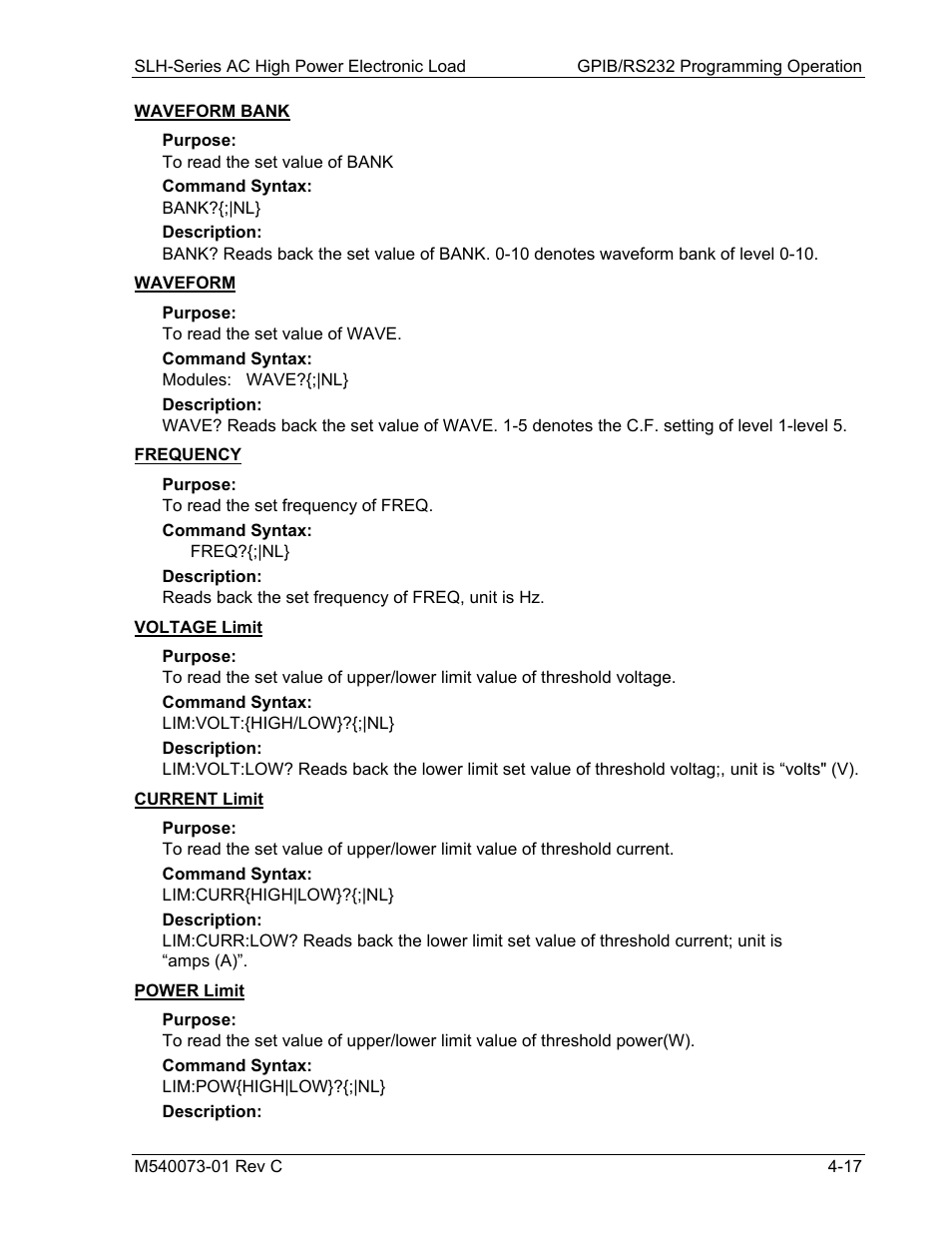 AMETEK SLH Series RevB User Manual | Page 59 / 81