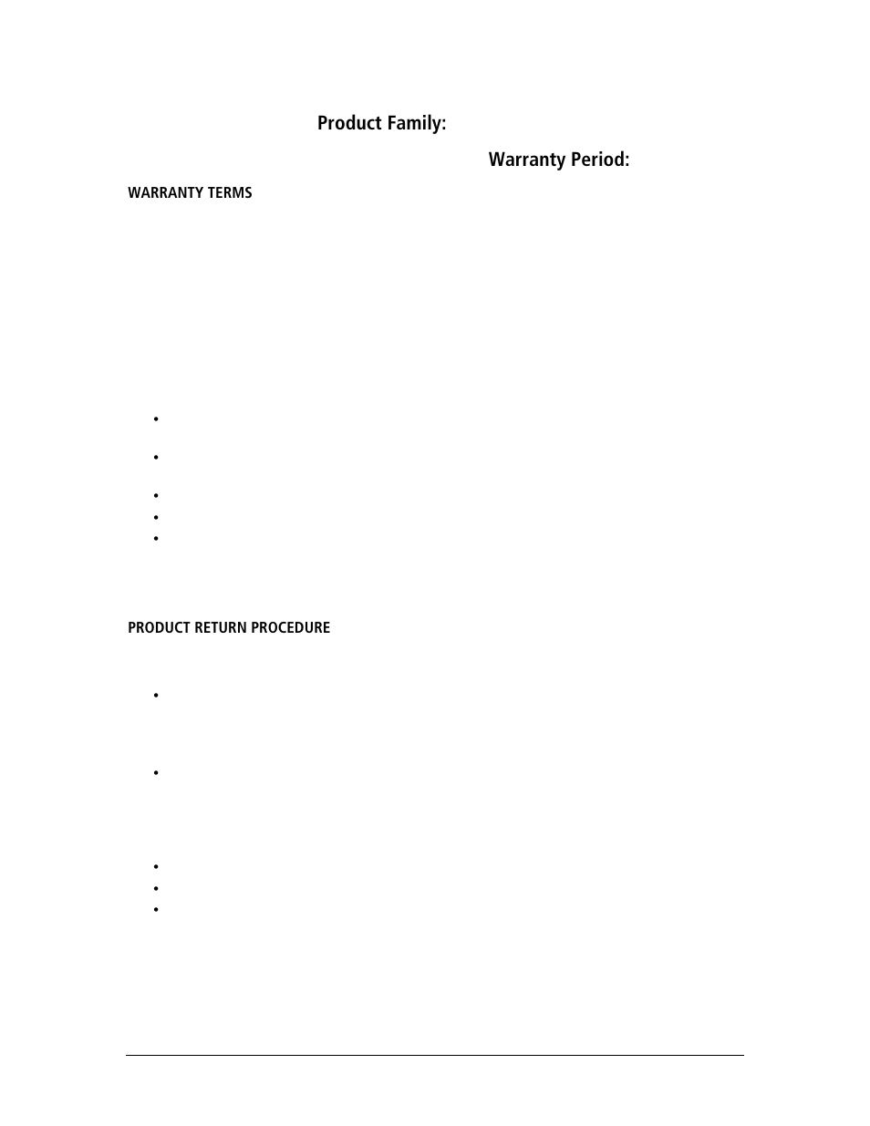 Product family, Warranty period | AMETEK SLH Series RevB User Manual | Page 80 / 81