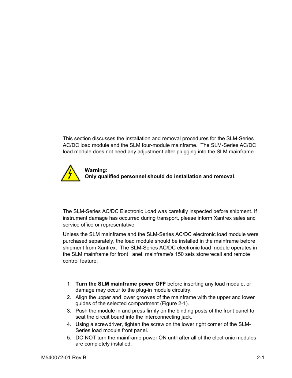 Installation and maintenance | AMETEK SLM Series Rev B User Manual | Page 23 / 87