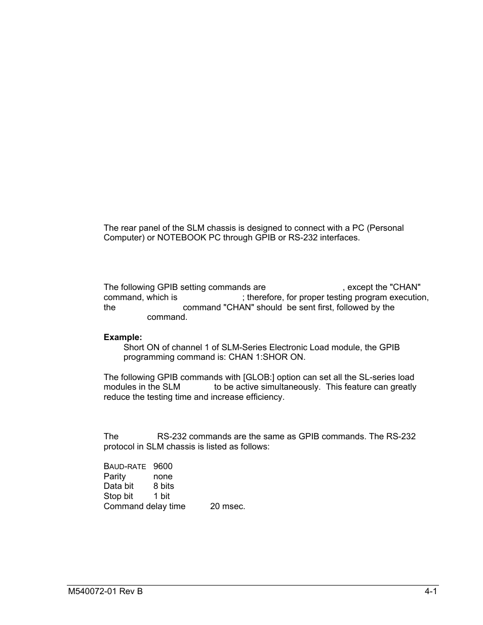 Gpib/rs-232 programming operation | AMETEK SLM Series Rev B User Manual | Page 43 / 87