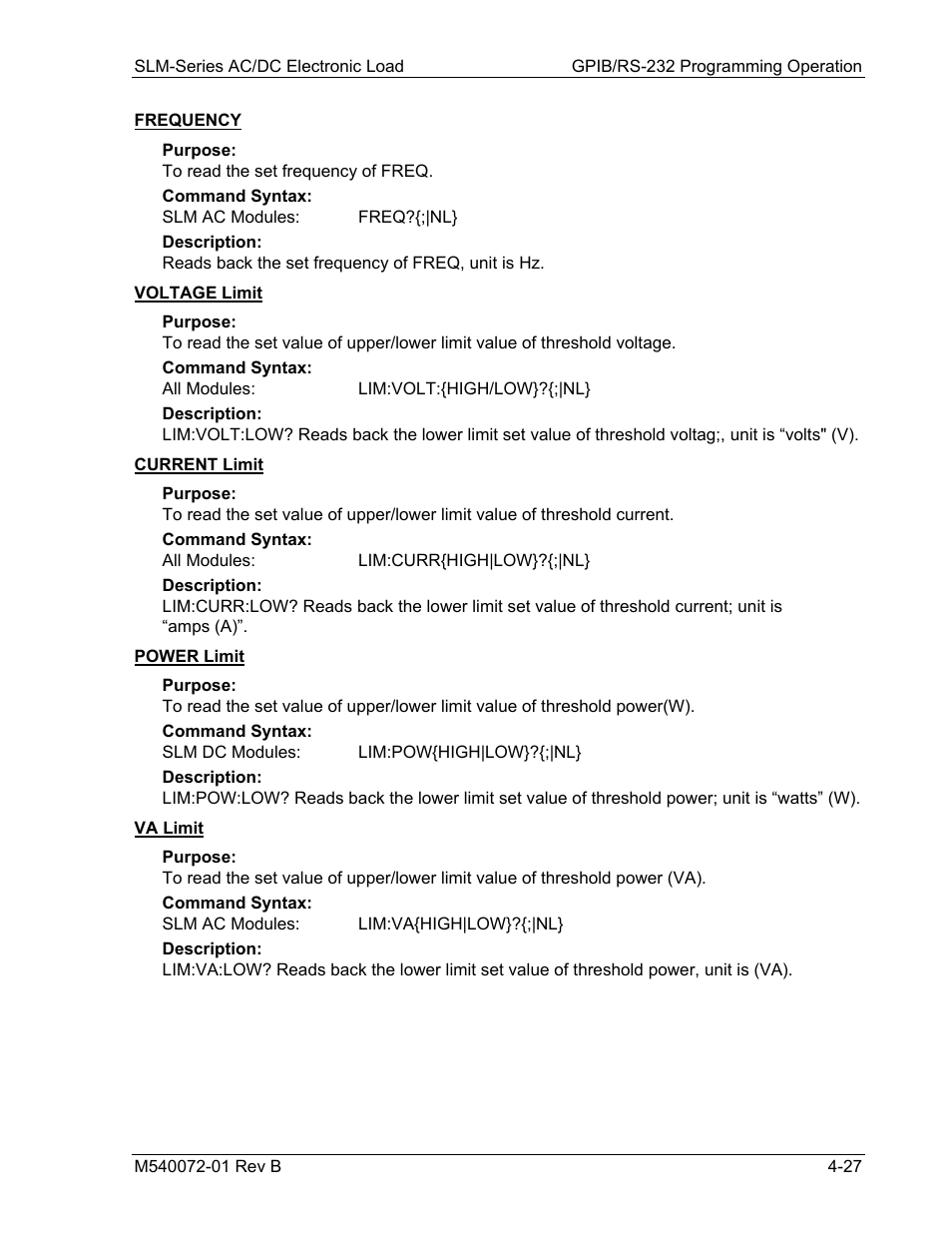 AMETEK SLM Series Rev B User Manual | Page 69 / 87