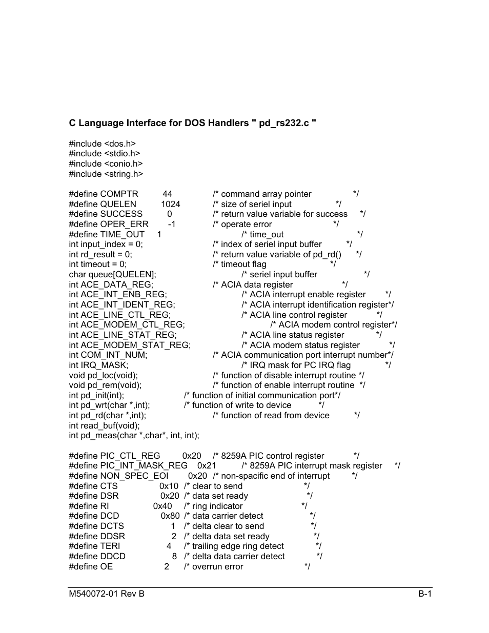 Rs-232, Programming example, Appendix b | AMETEK SLM Series Rev B User Manual | Page 77 / 87