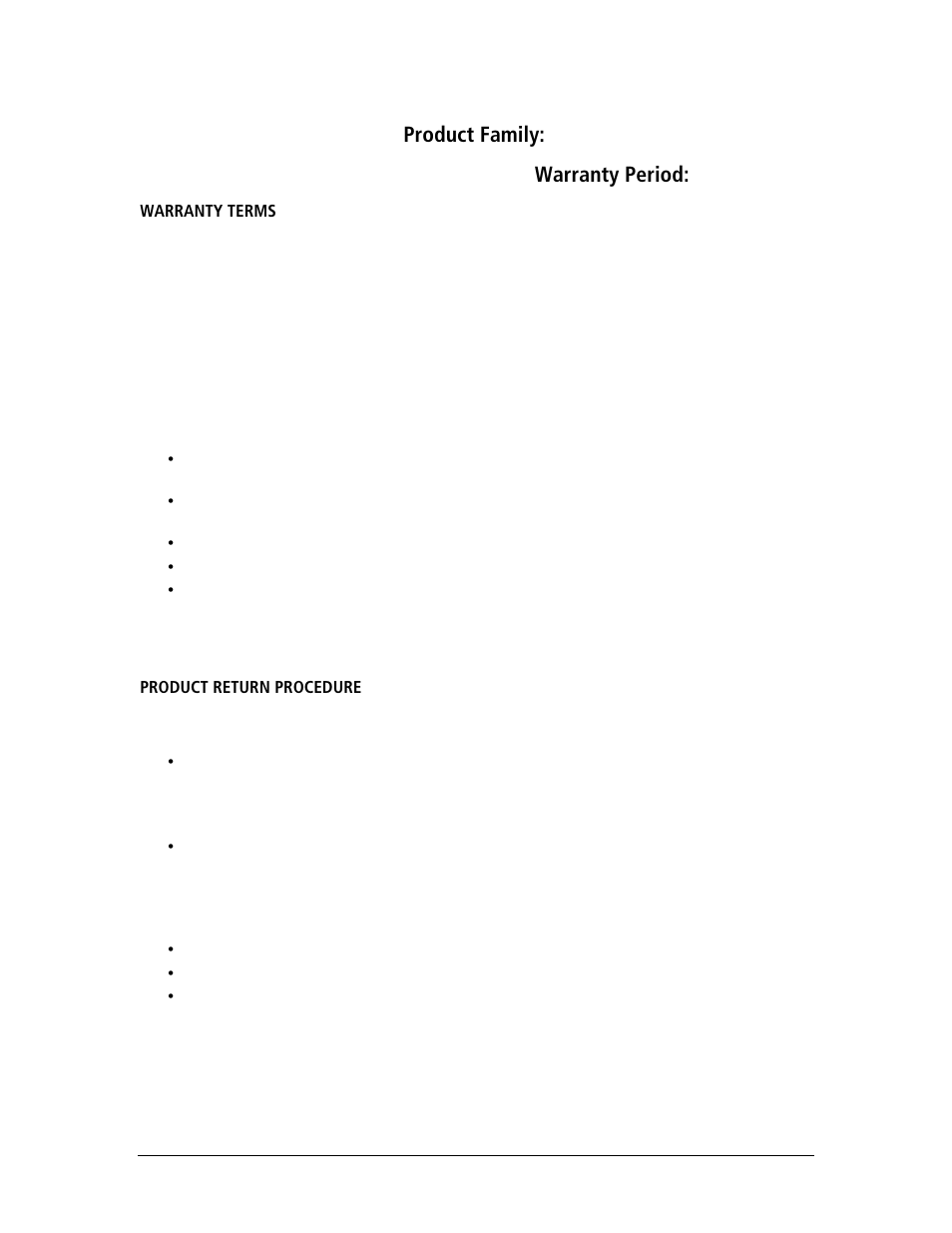 Product family, Warranty period | AMETEK SLM Series Rev B User Manual | Page 9 / 87