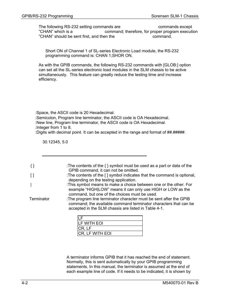 Gpib/rs-232c command list | AMETEK SLM-1 User Manual | Page 28 / 77