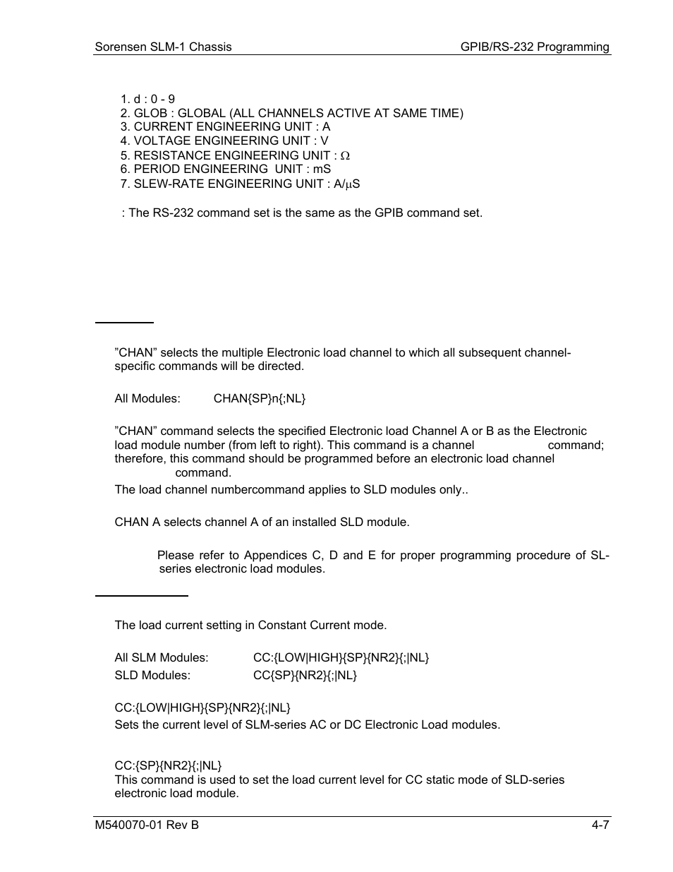 Gpib/rs-232 command description | AMETEK SLM-1 User Manual | Page 33 / 77