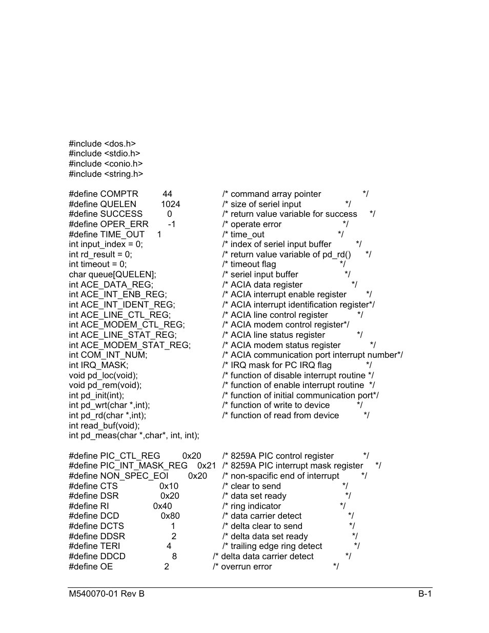 Rs-232, Programming example, Appendix b | AMETEK SLM-1 User Manual | Page 61 / 77