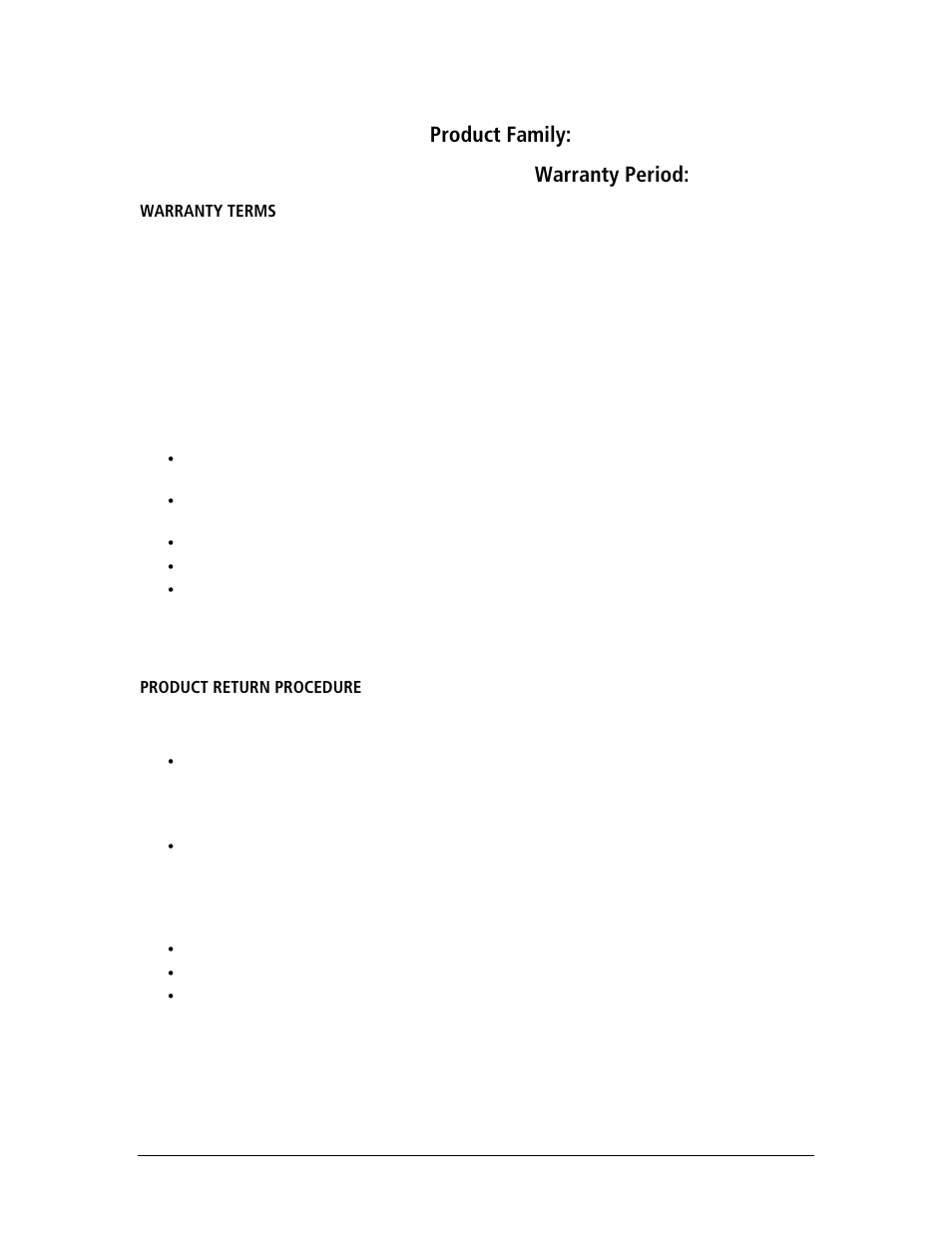Product family, Warranty period | AMETEK SLM-1 User Manual | Page 76 / 77