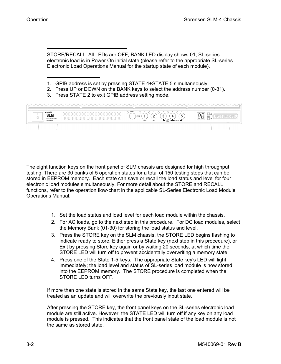 3 store / recall function | AMETEK SLM-4 User Manual | Page 22 / 77