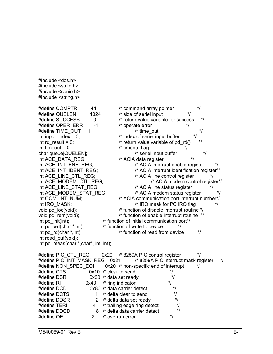 Rs-232, Programming example, Appendix b | AMETEK SLM-4 User Manual | Page 61 / 77