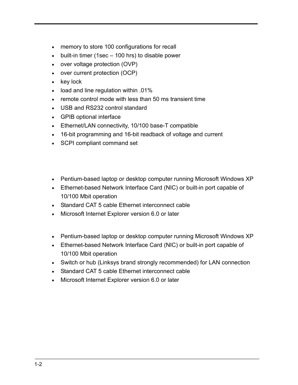 Minimum system requirements for ethernet option, Minimum system requirements for ethernet option -2 | AMETEK XBT Series User Manual | Page 14 / 60