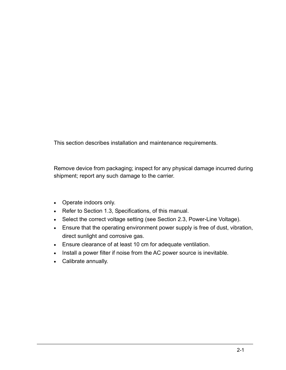 1 initial inspection, 2 conditions of use, Installation and maintenance -1 | 1 initial inspection -1 2.2 conditions of use -1, Installation and maintenance | AMETEK XBT Series User Manual | Page 17 / 60